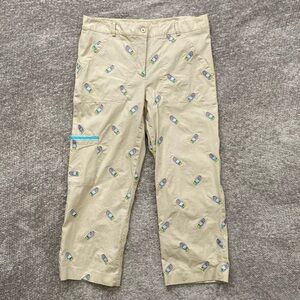 Lilly Pulitzer Capri Pants Size 8 Embroidered Golf Gloves Pattern Coastal Prep